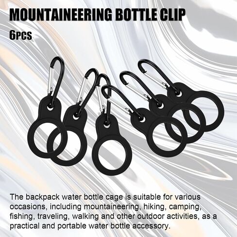 6pcs Water Bottle Clips,Silicone Hanging Bottle Buckle Clip Carabiner with 6 Pieces Keychain Ring Clip,Portable Water Bottle Ring Holder for Outdoor Camping Hiking Traveling in Saudi Arabia