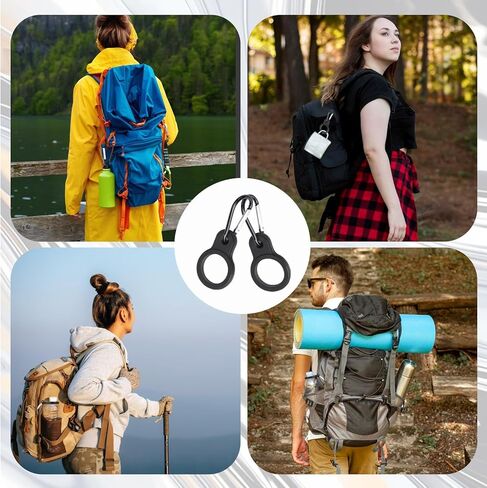 6pcs Water Bottle Clips,Silicone Hanging Bottle Buckle Clip Carabiner with 6 Pieces Keychain Ring Clip,Portable Water Bottle Ring Holder for Outdoor Camping Hiking Traveling in Saudi Arabia