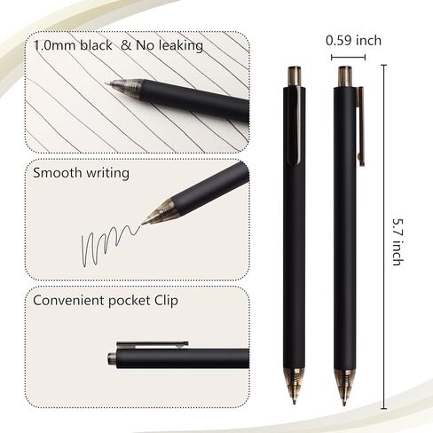 50pack No Bleed Black Barrel Click Pens,Smooth Writing,1000m Writing Capacity,Perfect For Office, Study, Daily Tasks. (Black) in Saudi Arabia