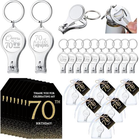 Zeyune 30 Sets 60th Birthday Party Favors للضيوف المباراة الافتتاحية لزجاجة الأظافر Clippers Bulk Bulk Thank You Cards مع أكياس هدايا Organza لأصحاب أعياد الميلاد التذكارية. in Saudi Arabia