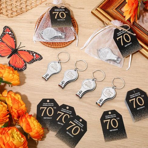 Zeyune 30 Sets 60th Birthday Party Favors للضيوف المباراة الافتتاحية لزجاجة الأظافر Clippers Bulk Bulk Thank You Cards مع أكياس هدايا Organza لأصحاب أعياد الميلاد التذكارية. in Saudi Arabia
