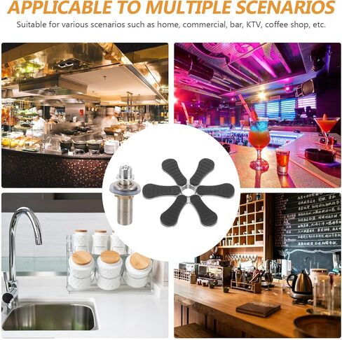 Bestoyard Cup Cup Gasher لـ Sink High Pressure Cup Rinser Machine لمقهى بار المطبخ - من السهل استخدام تصميم من ست أوراق فعال من الفولاذ المقاوم للصدأ in Kuwait