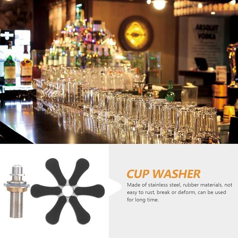 Bestoyard Cup Cup Gasher لـ Sink High Pressure Cup Rinser Machine لمقهى بار المطبخ - من السهل استخدام تصميم من ست أوراق فعال من الفولاذ المقاوم للصدأ in Kuwait