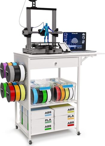 𝐘𝐮𝐦𝐤𝐟𝐨𝐢 3D Printer Stand with 40 PCS Filament Storage, Rolling 3D Printer Table Workstation Desk Cart Rack, 3D Printer Accessories for 3D Printing Studio Home Office Workshop in Kuwait