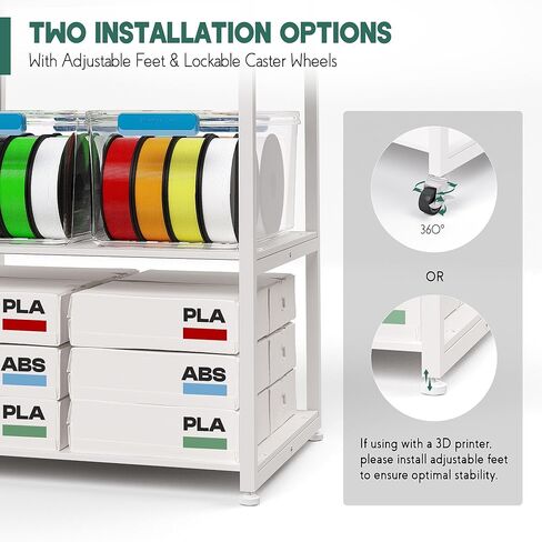 𝐘𝐮𝐦𝐤𝐟𝐨𝐢 3D Printer Stand with 40 PCS Filament Storage, Rolling 3D Printer Table Workstation Desk Cart Rack, 3D Printer Accessories for 3D Printing Studio Home Office Workshop in Kuwait