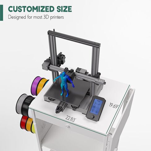 𝐘𝐮𝐦𝐤𝐟𝐨𝐢 3D Printer Stand with 40 PCS Filament Storage, Rolling 3D Printer Table Workstation Desk Cart Rack, 3D Printer Accessories for 3D Printing Studio Home Office Workshop in Kuwait