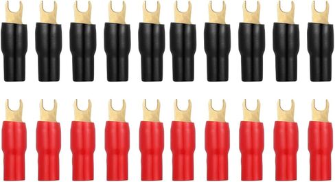 موصلات محطات Spade: 20pcs موصل Spade 4GA Gauge Strip Terminal Terminal Fork Connsors Plugs Crimp Marrier for Meaker Wire Cable Clop （A0329） in Saudi Arabia