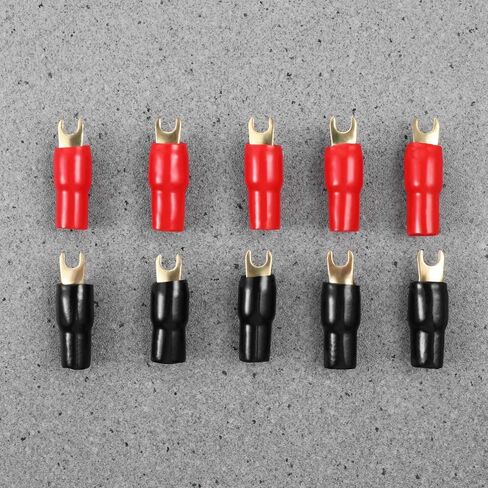 موصلات محطات Spade: 20pcs موصل Spade 4GA Gauge Strip Terminal Terminal Fork Connsors Plugs Crimp Marrier for Meaker Wire Cable Clop （A0329） in Saudi Arabia