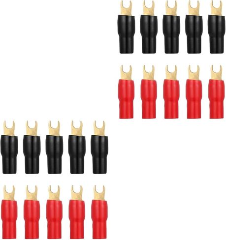 موصلات محطات Spade: 20pcs موصل Spade 4GA Gauge Strip Terminal Terminal Fork Connsors Plugs Crimp Marrier for Meaker Wire Cable Clop （A0329） in Saudi Arabia