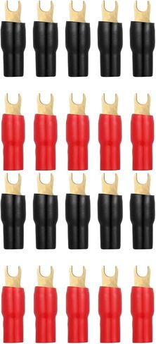 موصلات محطات Spade: 20pcs موصل Spade 4GA Gauge Strip Terminal Terminal Fork Connsors Plugs Crimp Marrier for Meaker Wire Cable Clop （A0329） in Saudi Arabia
