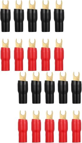 موصلات محطات Spade: 20pcs موصل Spade 4GA Gauge Strip Terminal Terminal Fork Connsors Plugs Crimp Marrier for Meaker Wire Cable Clop （A0329） in Saudi Arabia