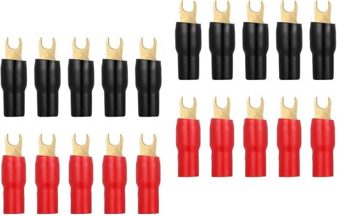 موصلات محطات Spade: 20pcs موصل Spade 4GA Gauge Strip Terminal Terminal Fork Connsors Plugs Crimp Marrier for Meaker Wire Cable Clop （A0329） in Saudi Arabia