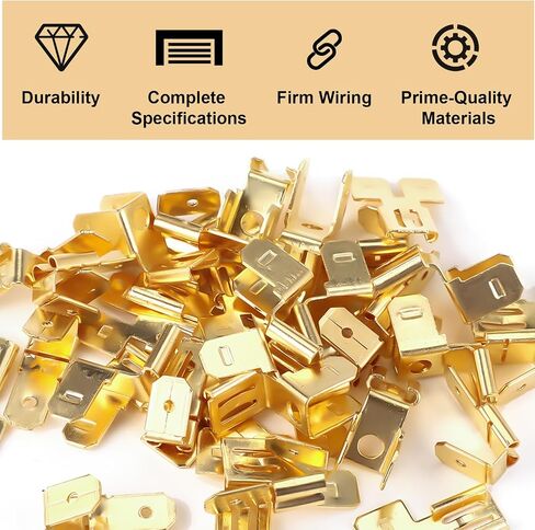 36pcs Electrical Connectors Kit, Includes 12pcs Double Spade Connectors 12pcs Piggyback Spade Connectors 12pcs Chair Terminal Adapters Brass Connectors Terminal Kit in Saudi Arabia