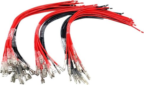 60 Pcs Speaker Wire Connectors, 2.8mm 4.8mm 6.3mm Quick Splice Female Spade Connectors Terminals with Insulating Sleeve and 25cm Length Red and Black Cables for Car Boat in Saudi Arabia