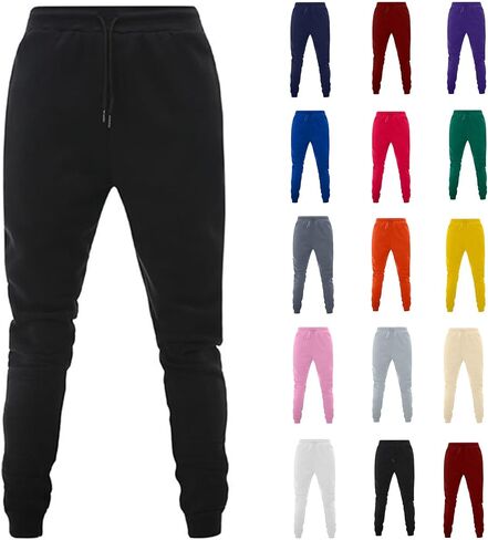 Women's Joggers Pants Pockets Drawstring Running Sweatpants for Women Fleece Lounge Workout Jogging Track Pants in Kuwait