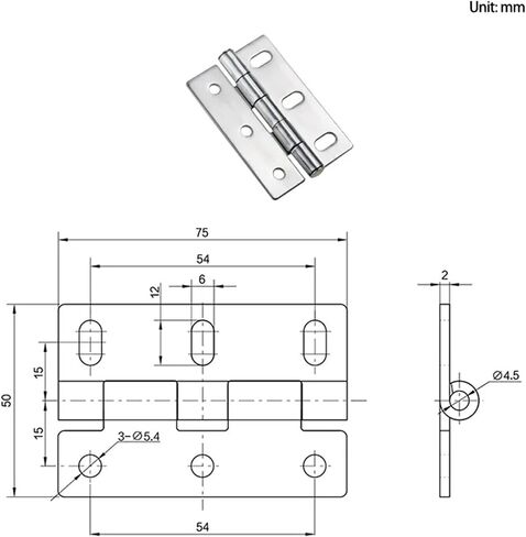 304 Stainless Steel Folding Door Load-Bearing Hinge 1Pcs(Small) in Saudi Arabia