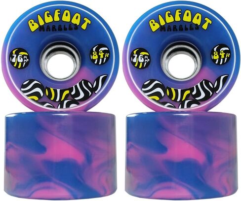 TGM Skateboards Premium Longboard Upgrade Kit with Paris Trucks, Wheels, Hardware, and ABEC 7 Bearings Kit - V2 180 Raw + Bigfoot 76mm 84A Blue Swirl in Kuwait