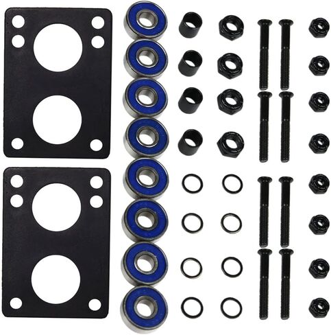 TGM Skateboards Premium Longboard Upgrade Kit with Paris Trucks, Wheels, Hardware, and ABEC 7 Bearings Kit - V2 180 Raw + Bigfoot 76mm 84A Blue Swirl in Kuwait