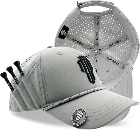 NJF Golf Hat Men - قبعات غولف رجالي قابلة للتنفس ، قبعة قابلة للتعديل حبل Snapback ، قبعة مريحة مع حامل الإنطلاق in Kuwait