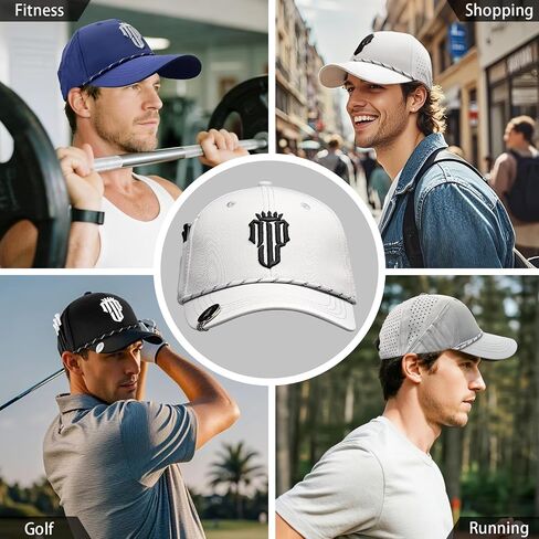 NJF Golf Hat Men - قبعات غولف رجالي قابلة للتنفس ، قبعة قابلة للتعديل حبل Snapback ، قبعة مريحة مع حامل الإنطلاق in Kuwait