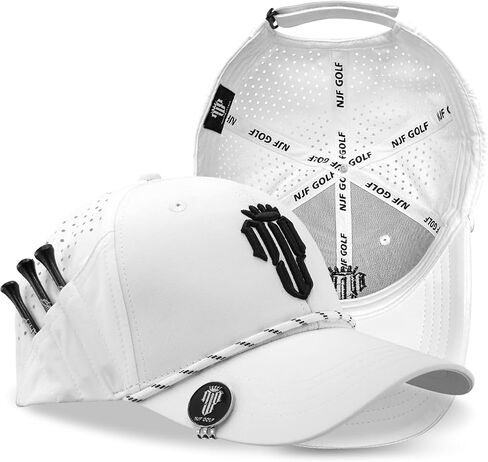 NJF Golf Hat Men - قبعات غولف رجالي قابلة للتنفس ، قبعة قابلة للتعديل حبل Snapback ، قبعة مريحة مع حامل الإنطلاق in Kuwait