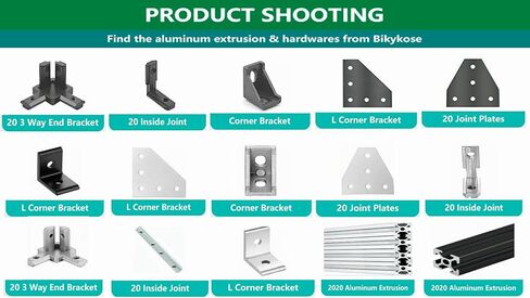 8 Sets of 2020 Series Aluminum Profile Accessories with 3-Way Right Angle connectors (Black) Suitable for 6mm in Saudi Arabia