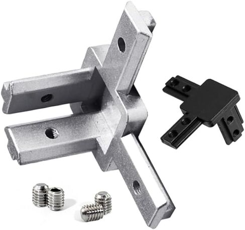 8 Sets of 2020 Series Aluminum Profile Accessories with 3-Way Right Angle connectors (Black) Suitable for 6mm in Saudi Arabia