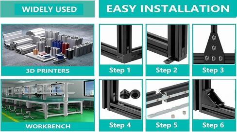 8 مجموعات من ملحقات ملف تعريف الألومنيوم من سلسلة 2020 مع موصلات الزاوية اليمنى ثلاثية (أسود) مناسبة ل 6 مم in Kuwait