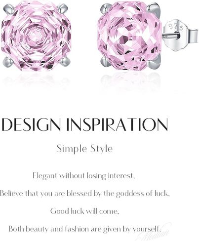 S925 Sterling Silver Rose Cut CZ Stud Earrings for Women – Dainty & Romantic Minimalist Jewelry in Saudi Arabia