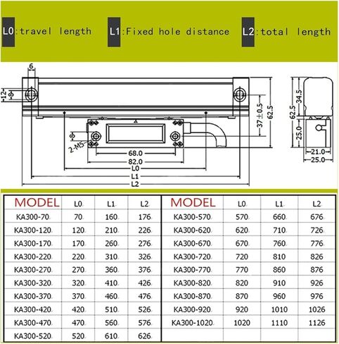 0.005mm KA-300 Sensor Sensor Sensor Sensor Sensor Optical ProTical Machine TTL70mm-470mm (KA300-220mm-5U) in Saudi Arabia