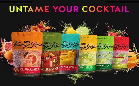 Twang-A-Rita Cocktail Rimming Salt Blend, Savory Variety, 4 Ounce Pouch (Set of 3) 1 Each: Chile Lime, Grapefruit, Mango in Saudi Arabia