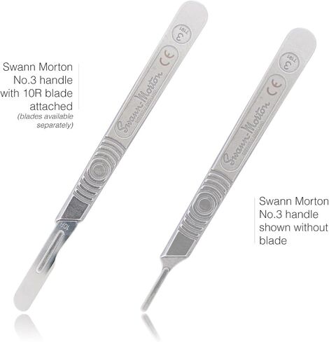 مقبض Scalpel Swann Morton No 3 للشفرات 10 و 10R و 11 و 15 و 15A لحمل شفرة الفولاذ المقاوم للصدأ و 2 حماة مقبض Scalple in Saudi Arabia