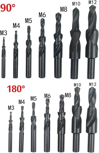 1Pcs HSS Countersink Step Drill Bit Black Oxide Screw Countersunk Drill Bits 90/180 for Copper Aluminum M3-M12(Titanium Coated,M10(180 Degree)) in Saudi Arabia