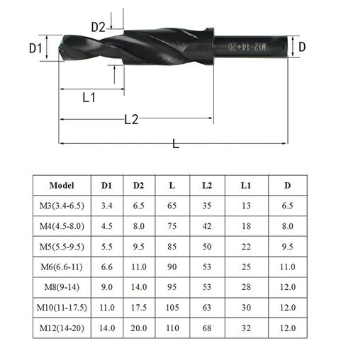 1PCS HSS CONTERSINK STEP STEP BIT BLACK OXIDE SCROWNSENT DRIVENT BITS 90/180 للألمنيوم النحاسي M3-M12 (المغلفة من التيتانيوم ، M10 (180 درجة)) in Kuwait