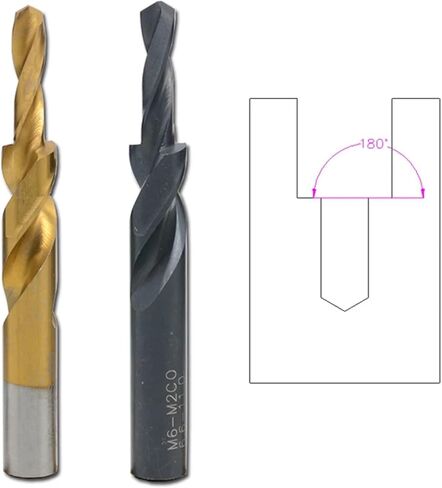 1Pcs HSS Countersink Step Drill Bit Black Oxide Screw Countersunk Drill Bits 90/180 for Copper Aluminum M3-M12(Titanium Coated,M10(180 Degree)) in Saudi Arabia