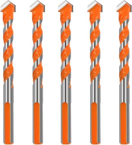 5Pcs Drill Bits Set Multifunctional Concrete Tile Glass Ceramic Brick Wood Plastic 6/8/10/12mm Carbide Tipped Bit(12mm(5PCS)) in Saudi Arabia