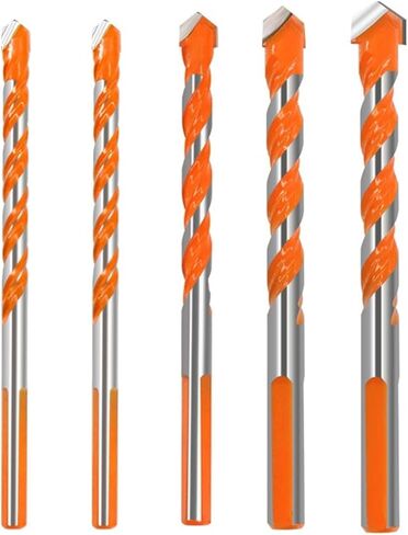 5Pcs Drill Bits Set Multifunctional Concrete Tile Glass Ceramic Brick Wood Plastic 6/8/10/12mm Carbide Tipped Bit(12mm(5PCS)) in Saudi Arabia
