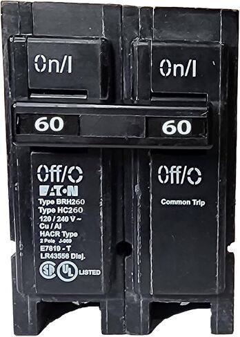 BRH260 Eaton Cutler Hammer 22،000 IR ، 60 أمبير ، 2 قطب BR Series Circuit Breaker ، 22k ، المكونات الإضافية ، 60A 2p in Saudi Arabia