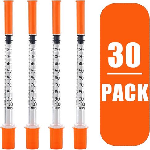 محاقن 1ML/CC مع 29G 1/2 "(13 مم) الإبرة ، و 30pack مختبر لوازم ملفوفة بشكل فردي (1cc 29g 1/2" -30pack) in Kuwait