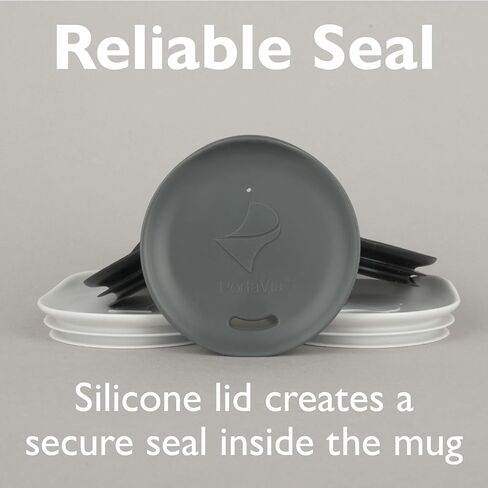 Reusable Coffee Cup Silicone Lid – Fits Most Tumbler, Water Bottle, & Ceramic Coffee Mug Between 2⅝"-2⅞" – Dishwasher-Safe Travel Mug Lid keeps your beverage in your mug (Small - Grey) in Saudi Arabia