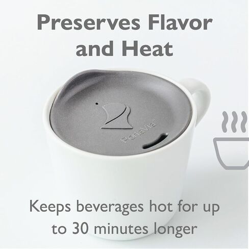 Reusable Coffee Cup Silicone Lid – Fits Most Tumbler, Water Bottle, & Ceramic Coffee Mug Between 2⅝"-2⅞" – Dishwasher-Safe Travel Mug Lid keeps your beverage in your mug (Small - Grey) in Saudi Arabia
