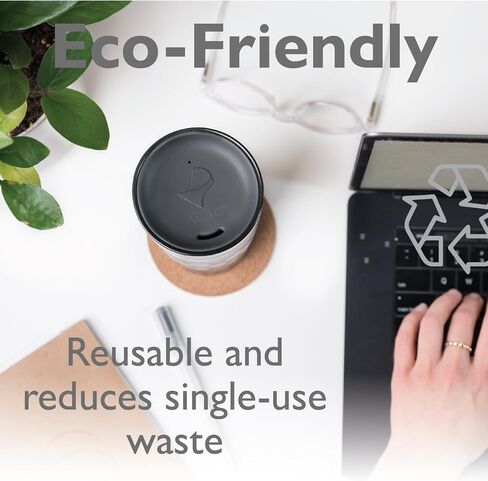 Reusable Coffee Cup Silicone Lid – Fits Most Tumbler, Water Bottle, & Ceramic Coffee Mug Between 2⅝"-2⅞" – Dishwasher-Safe Travel Mug Lid keeps your beverage in your mug (Small - Grey) in Saudi Arabia