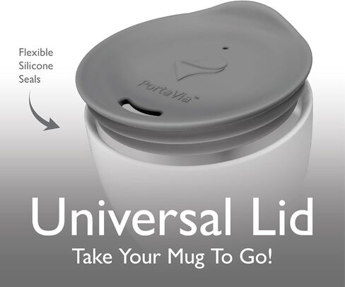 Reusable Coffee Cup Silicone Lid – Fits Most Tumbler, Water Bottle, & Ceramic Coffee Mug Between 2⅝"-2⅞" – Dishwasher-Safe Travel Mug Lid keeps your beverage in your mug (Small - Grey) in Saudi Arabia