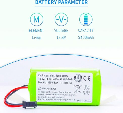 3400 مللي أمبير في الساعة بطارية li-ion لبطارية eufy robovac 11،11s ، 11s max ، 11s plus ، ecovacs deebot n79 n79s dn622 ، goovi f007c d380 d382 ، tesvor x500 ، x500 pro ، amarey a800 a900 14.4v vacuum in Kuwait