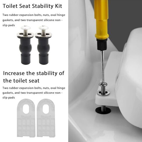 براغي مقعد المرحاض ، متوافقة مع Toto ومعظم المراحيض ، بما في ذلك وسادات الاستقرار الصافية ، جهاز تثبيت مقعد المرحاض مع مسامير تمدد المطاط لتركيب وإصلاح الثقب العمياء (2-PCs) in Kuwait