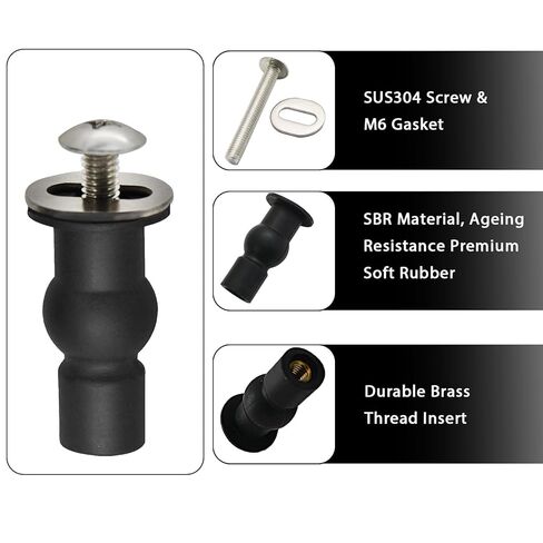 براغي مقعد المرحاض ، متوافقة مع Toto ومعظم المراحيض ، بما في ذلك وسادات الاستقرار الصافية ، جهاز تثبيت مقعد المرحاض مع مسامير تمدد المطاط لتركيب وإصلاح الثقب العمياء (2-PCs) in Kuwait