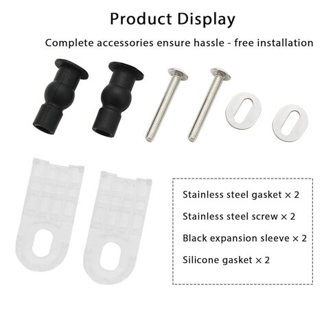 براغي مقعد المرحاض ، متوافقة مع Toto ومعظم المراحيض ، بما في ذلك وسادات الاستقرار الصافية ، جهاز تثبيت مقعد المرحاض مع مسامير تمدد المطاط لتركيب وإصلاح الثقب العمياء (2-PCs) in Kuwait