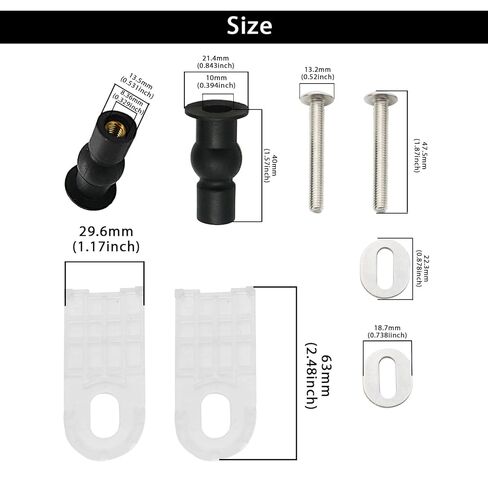 براغي مقعد المرحاض ، متوافقة مع Toto ومعظم المراحيض ، بما في ذلك وسادات الاستقرار الصافية ، جهاز تثبيت مقعد المرحاض مع مسامير تمدد المطاط لتركيب وإصلاح الثقب العمياء (2-PCs) in Kuwait