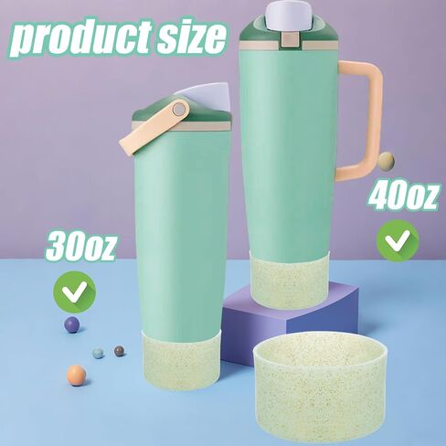 Mity Rain 2PCS أحذية السيليكون الواقية لـ Owala 30oz و 40oz Freesip Sway Bottles & Tumblers - تزيين ، وإخماد الغبار ، ويعزز الاستقرار ويمنع الخدوش (أسود) in Saudi Arabia