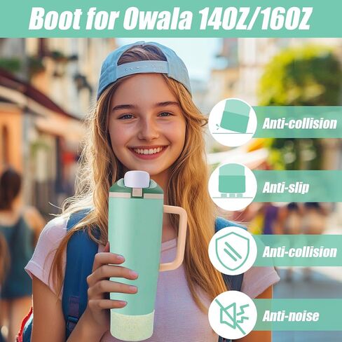 Mity Rain 2PCS أحذية السيليكون الواقية لـ Owala 30oz و 40oz Freesip Sway Bottles & Tumblers - تزيين ، وإخماد الغبار ، ويعزز الاستقرار ويمنع الخدوش (أسود) in Saudi Arabia
